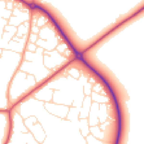 Daytime road noise heatmap for LE15 6DD