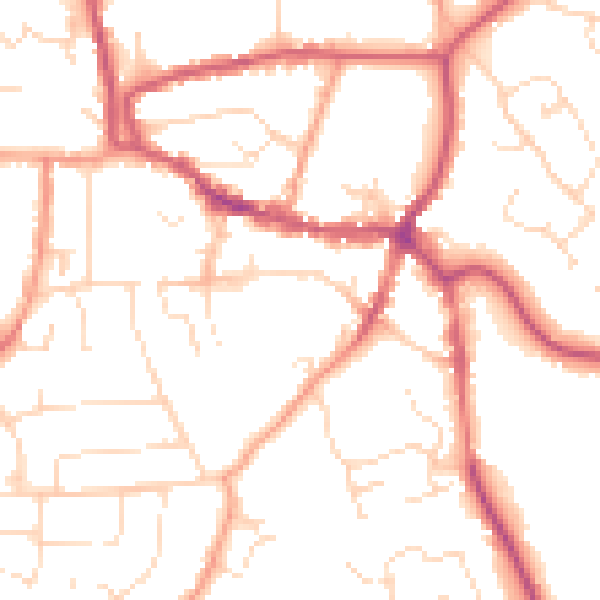 Daytime road noise heatmap for LE15 6DP