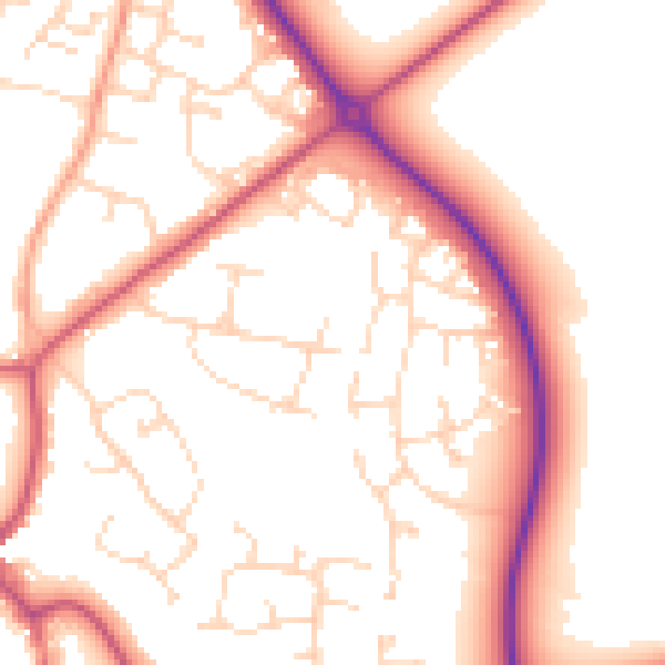 Daytime road noise heatmap for LE15 6DS