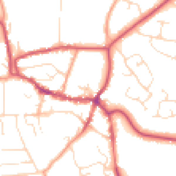 Daytime road noise heatmap for LE15 6DT