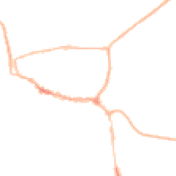 Night-time road noise heatmap for LE15 6DT