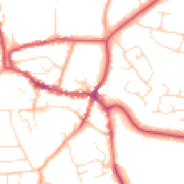 Daytime road noise heatmap for LE15 6DU