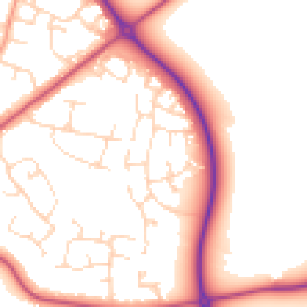 Daytime road noise heatmap for LE15 6FD