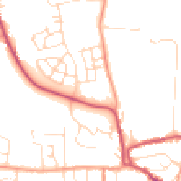 Daytime road noise heatmap for LE15 6GL