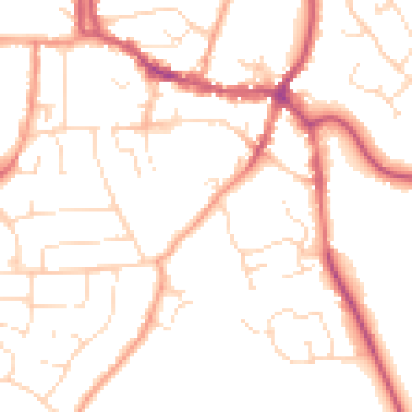 Daytime road noise heatmap for LE15 6HG