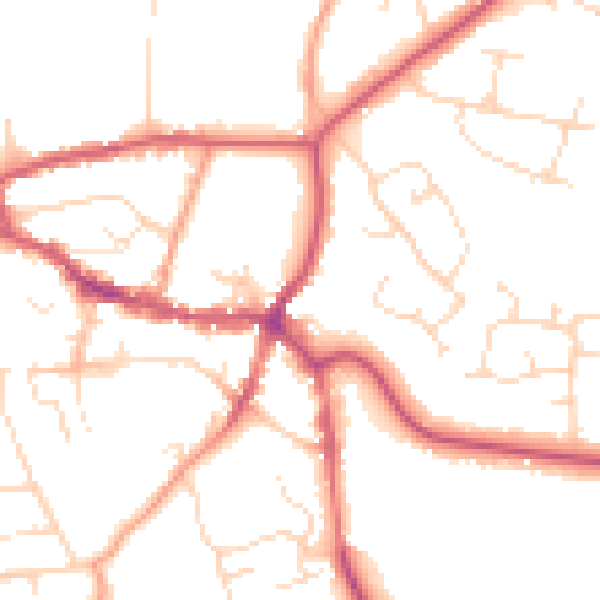 Daytime road noise heatmap for LE15 6HR