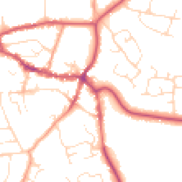 Daytime road noise heatmap for LE15 6HW