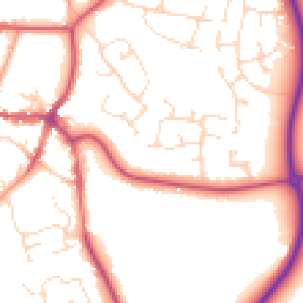 Daytime road noise heatmap for LE15 6JJ