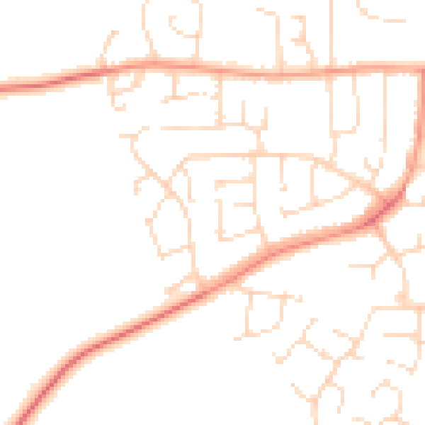 Daytime road noise heatmap for LE15 6LA