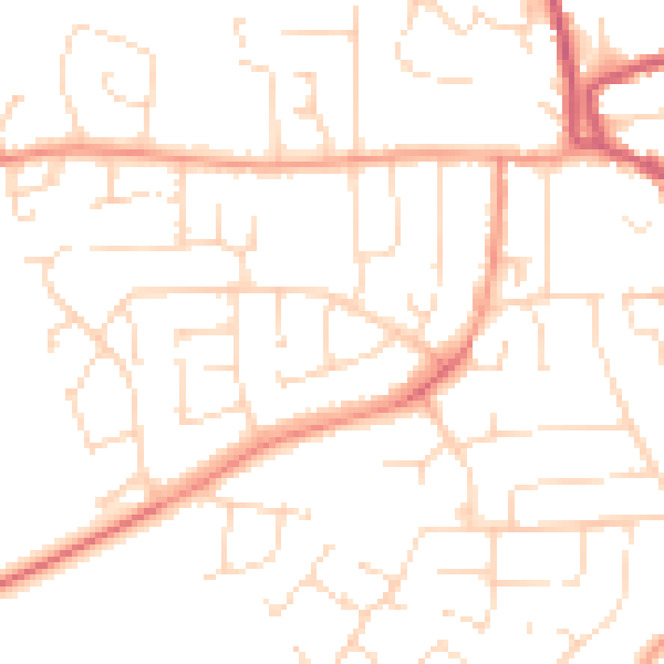 Daytime road noise heatmap for LE15 6LQ