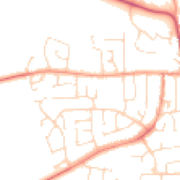 Daytime road noise heatmap for LE15 6NP