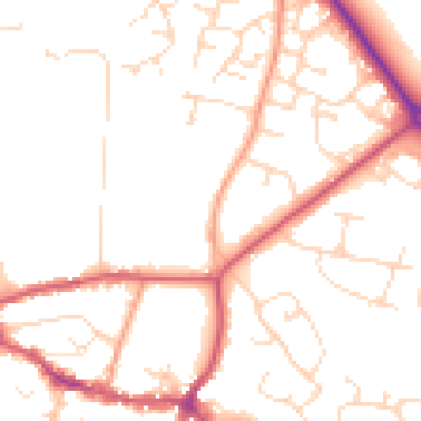 Daytime road noise heatmap for LE15 6QG