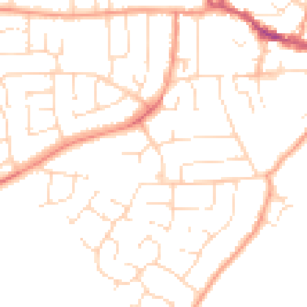 Daytime road noise heatmap for LE15 6RT