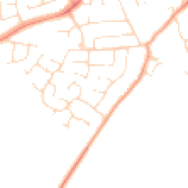 Daytime road noise heatmap for LE15 6SR