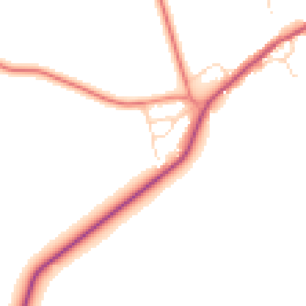 Daytime road noise heatmap for LE15 7BY