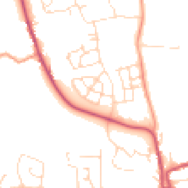 Daytime road noise heatmap for LE15 7GG
