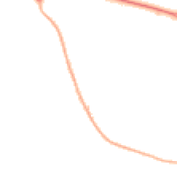Night-time road noise heatmap for LE15 7GL