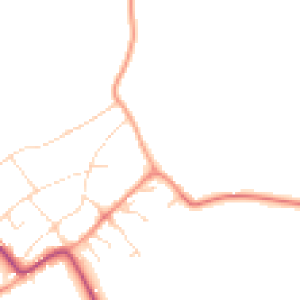 Daytime road noise heatmap for LE15 7HT
