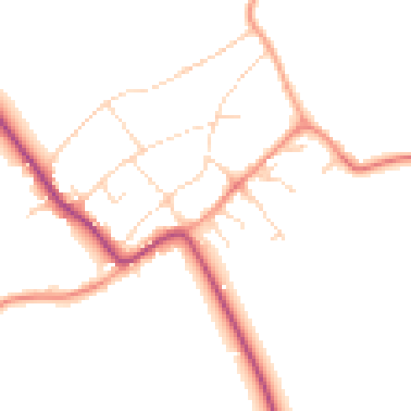 Daytime road noise heatmap for LE15 7HX
