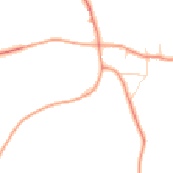 Daytime road noise heatmap for LE15 7LN