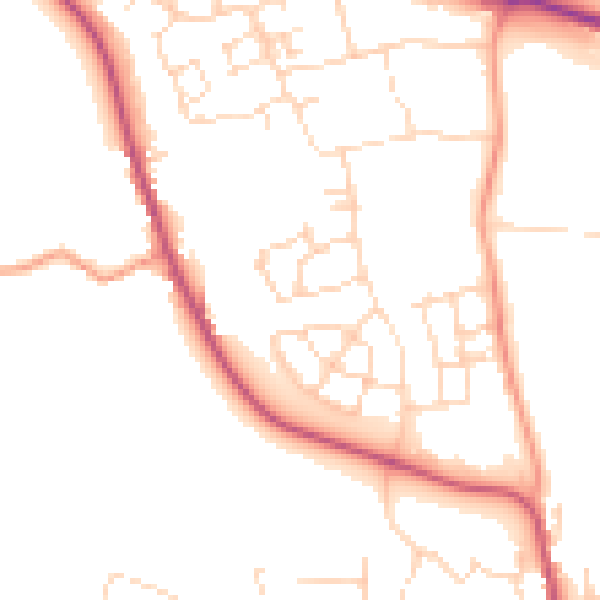 Daytime road noise heatmap for LE15 7TD