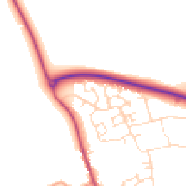 Daytime road noise heatmap for LE15 7TR