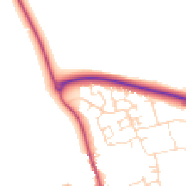 Daytime road noise heatmap for LE15 7TS