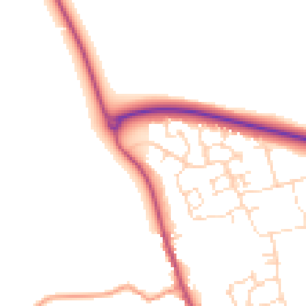 Daytime road noise heatmap for LE15 7UA