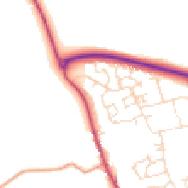 Daytime road noise heatmap for LE15 7UE