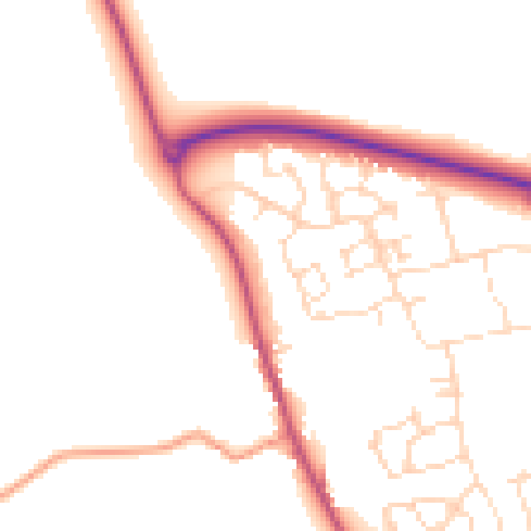 Daytime road noise heatmap for LE15 7UF