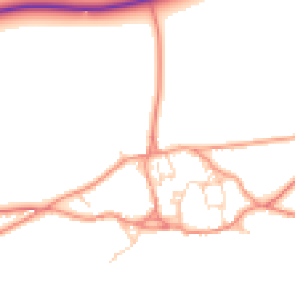 Daytime road noise heatmap for LE15 8EG