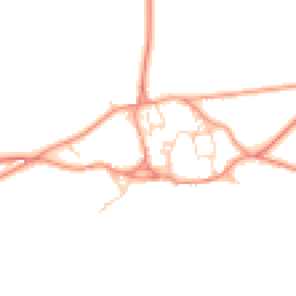Daytime road noise heatmap for LE15 8EW