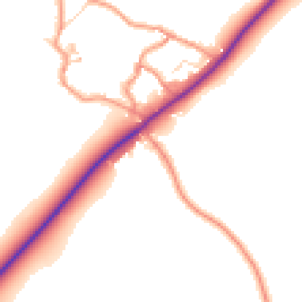 Daytime road noise heatmap for LE15 8ND