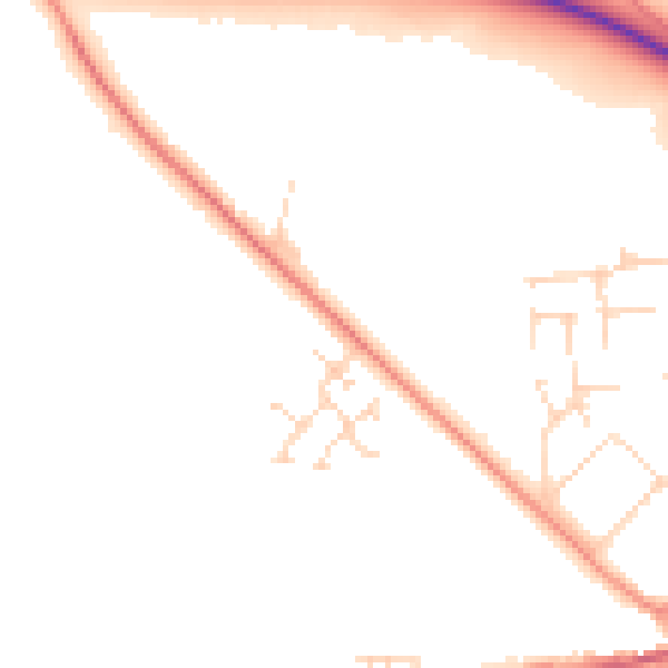 Daytime road noise heatmap for LE15 9EA