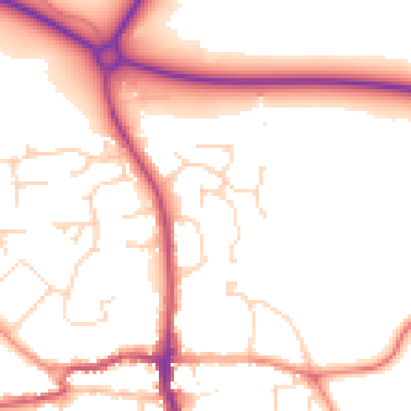 Daytime road noise heatmap for LE15 9PH