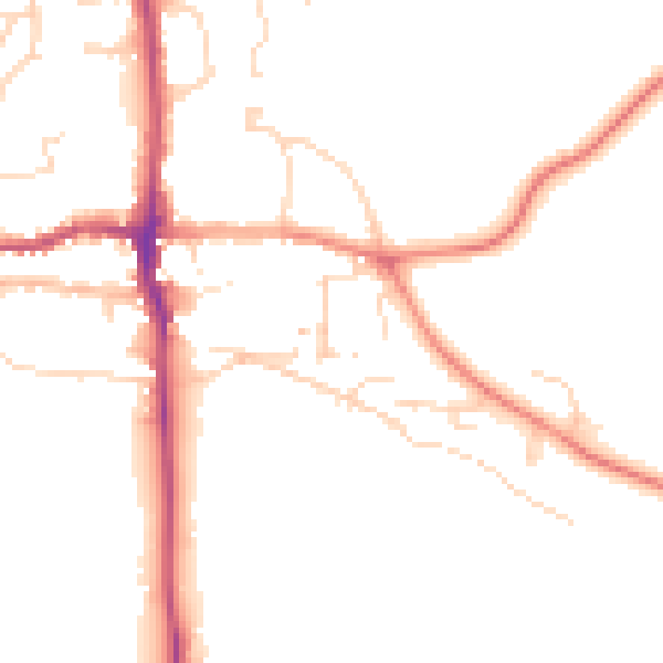 Daytime road noise heatmap for LE15 9PP