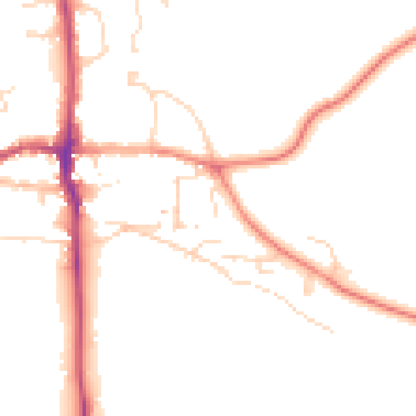 Daytime road noise heatmap for LE15 9PT