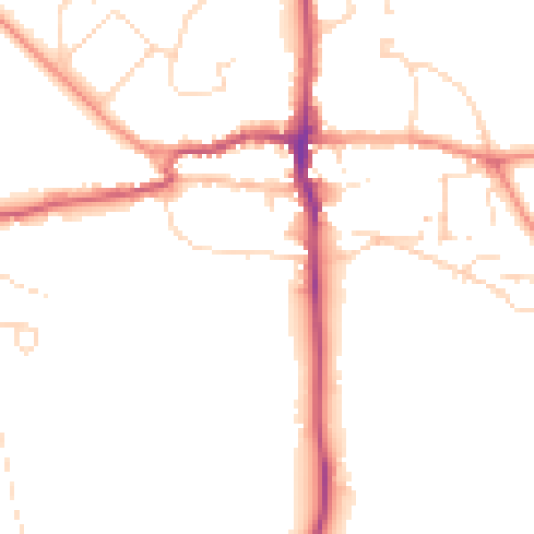 Daytime road noise heatmap for LE15 9TT