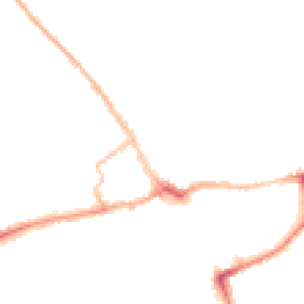 Night-time road noise heatmap for LE16 7AA
