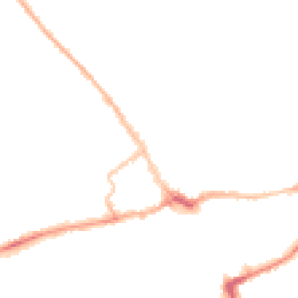 Night-time road noise heatmap for LE16 7AF