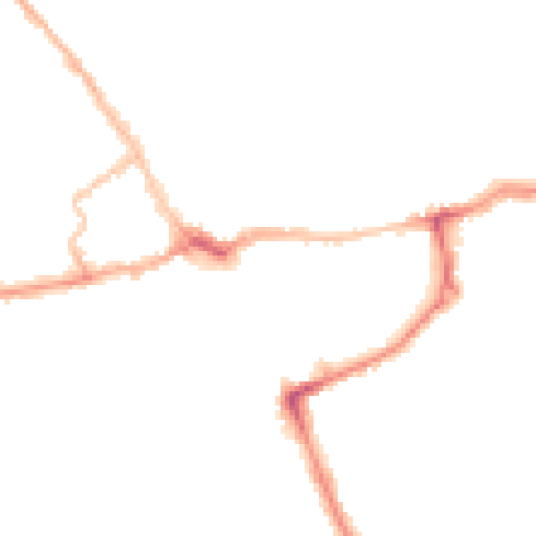 Night-time road noise heatmap for LE16 7DR