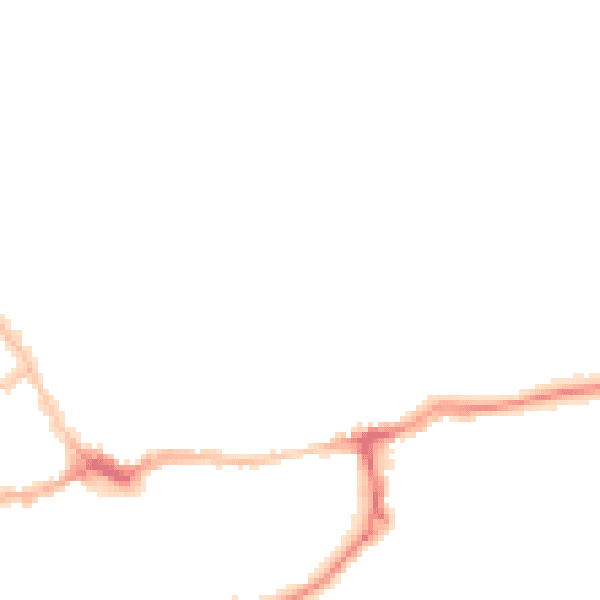 Night-time road noise heatmap for LE16 7NG