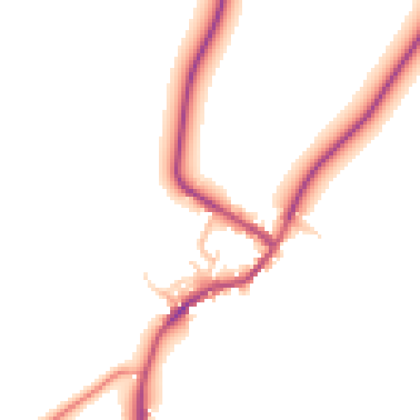 Daytime road noise heatmap for LE16 8FJ