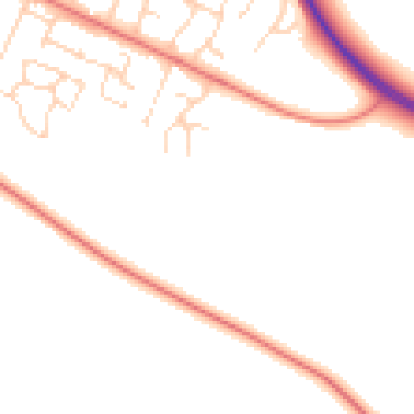 Daytime road noise heatmap for LE16 8GX