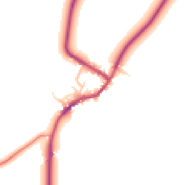 Daytime road noise heatmap for LE16 8RS