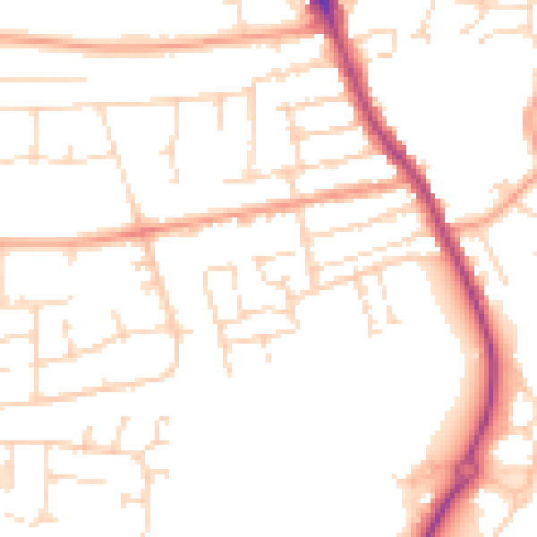 Daytime road noise heatmap for LE16 9FJ