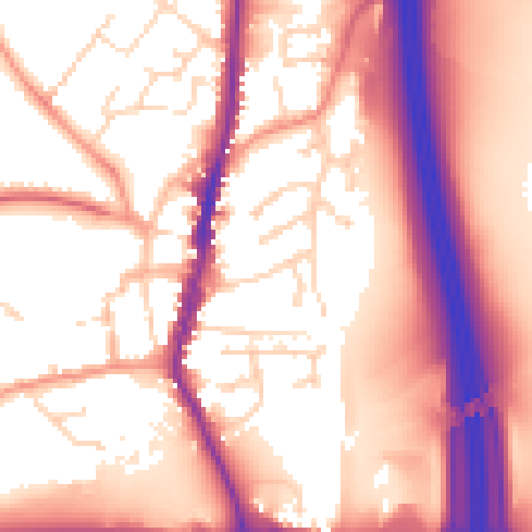 Daytime road noise heatmap for LE17 4AP