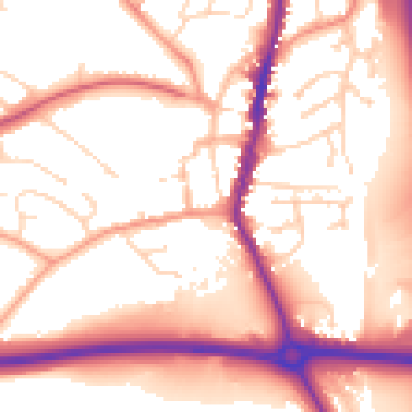 Daytime road noise heatmap for LE17 4BD