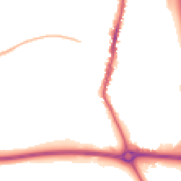 Night-time road noise heatmap for LE17 4BD
