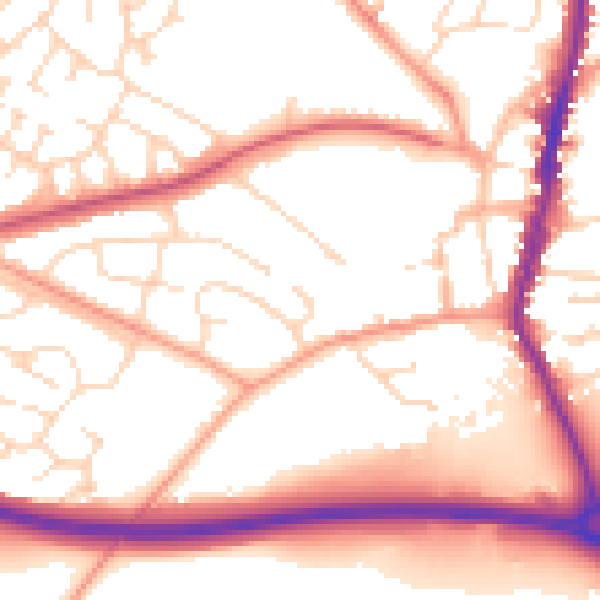 Daytime road noise heatmap for LE17 4BU